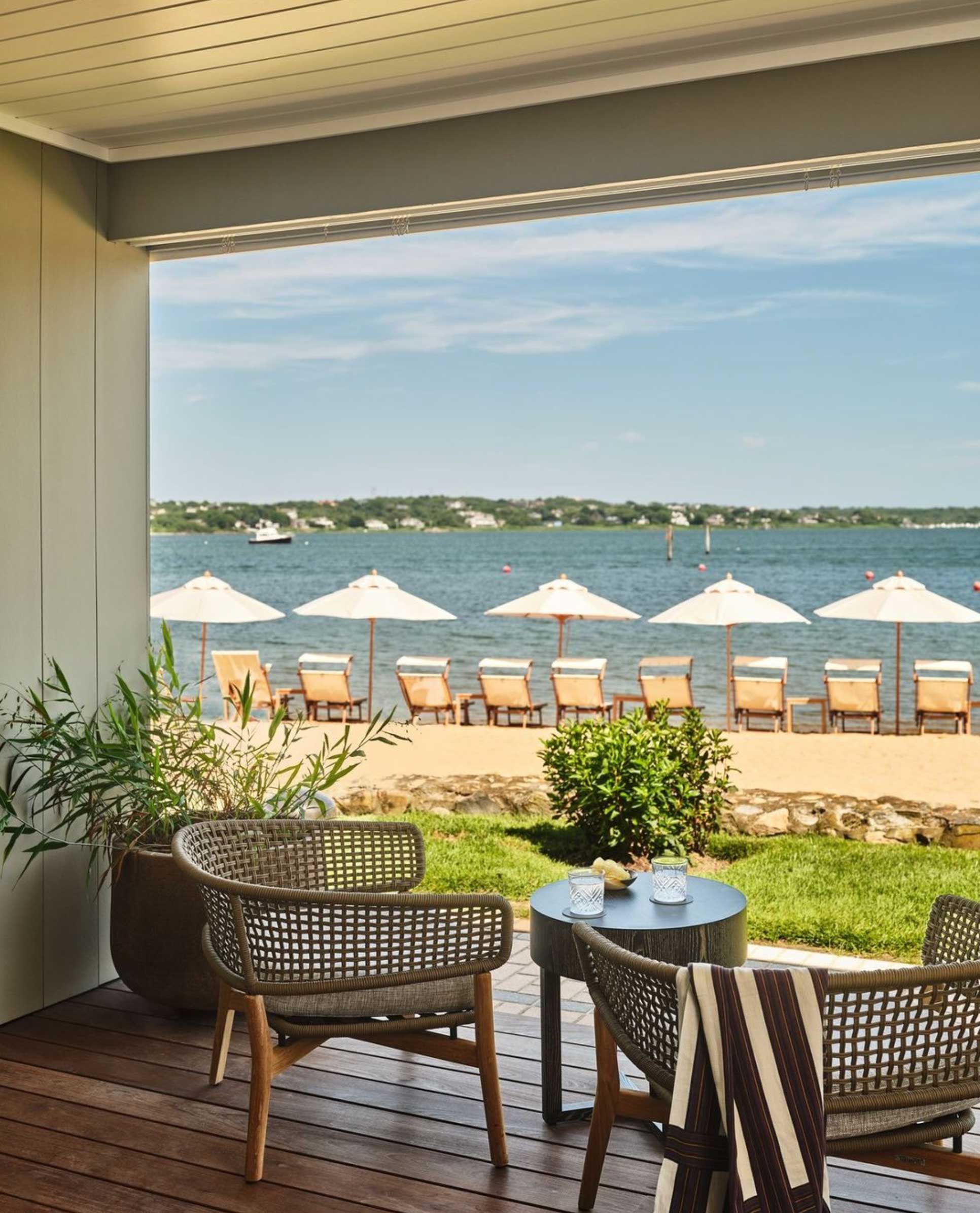 Image of umbrellas at Montauk Yacht Club